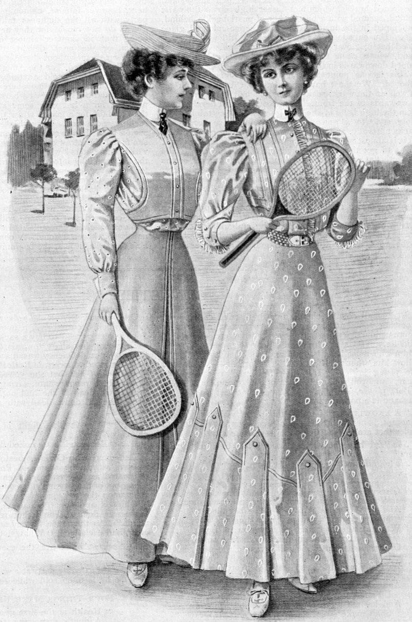 Tennisklänningar, flickklädsel för augusti 1906 av Unbekannt