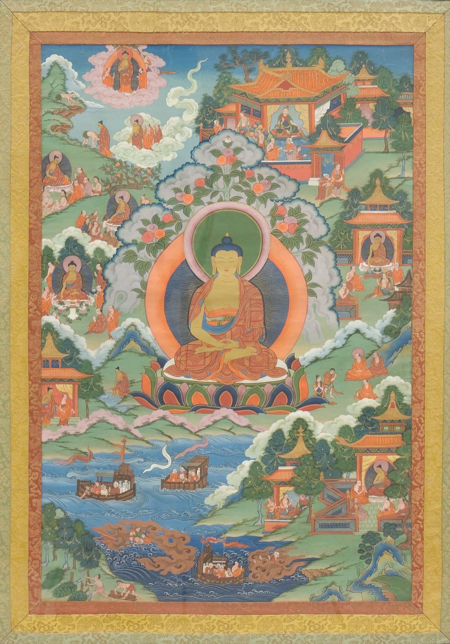 Thanka med Buddha, 1800-talet. av Unbekannt