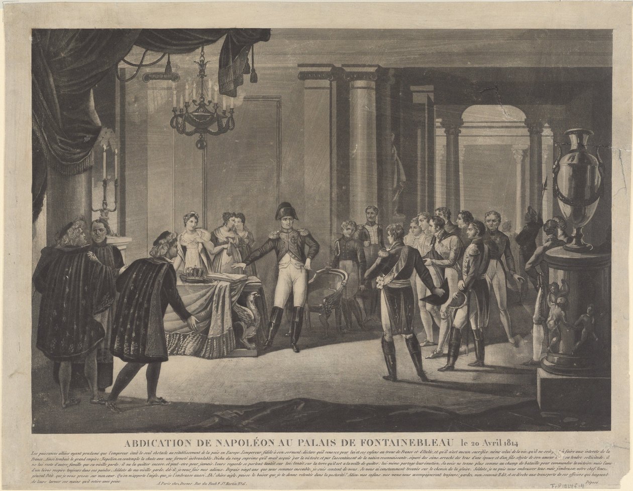 Abdikationen av Napoleon i Fontainebleau, 1814 av Unbekannt