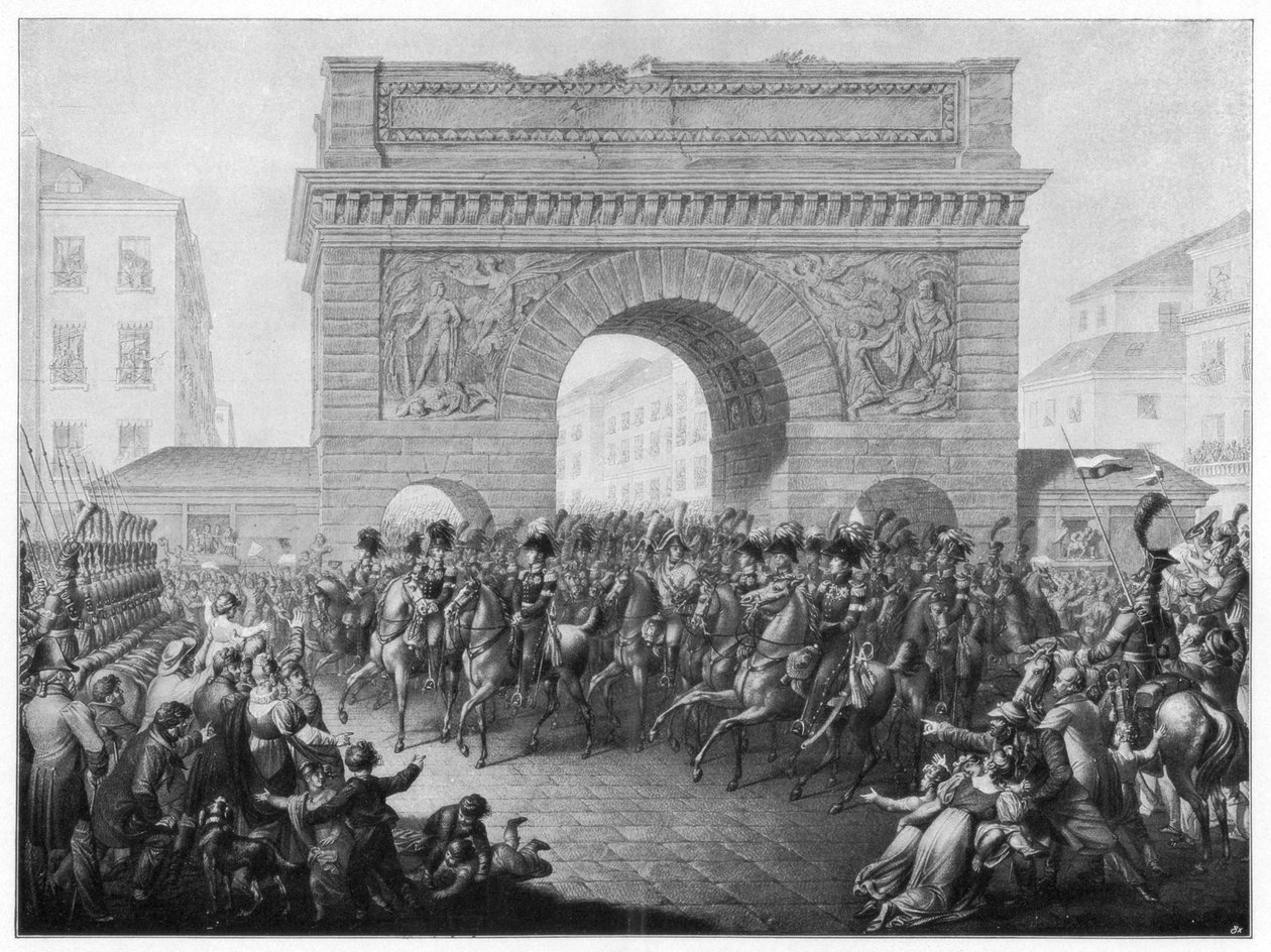 De allierade går in i Paris den 31 mars 1814 1900 av Unbekannt