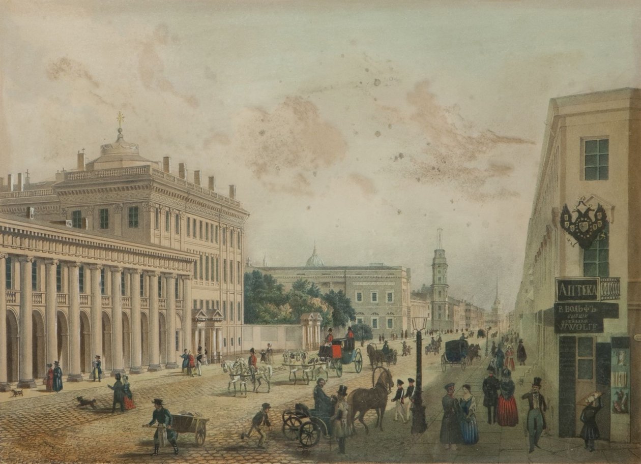Anichkovpalatset i Sankt Petersburg, slutet av 1840-talet. av Unbekannt