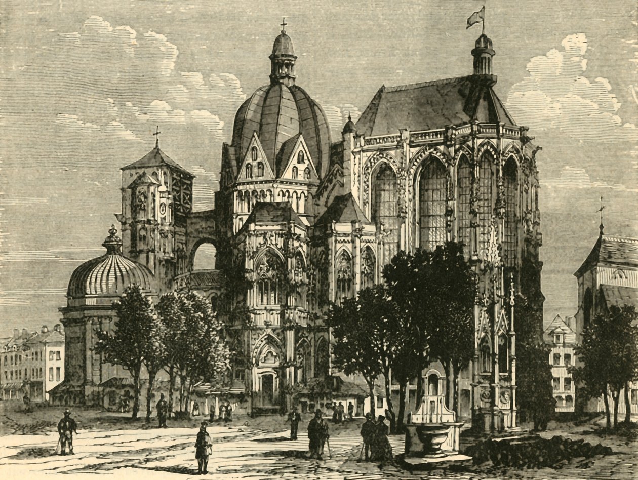 Basilikan i Aachen, eller Aix-La-Chapelle, 1890. av Unbekannt