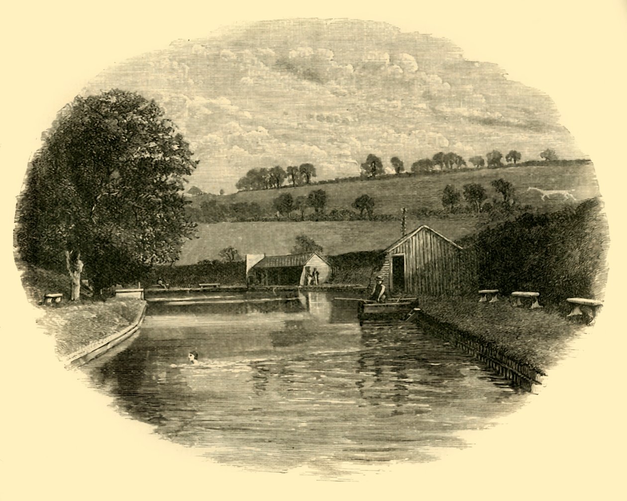 Badplatsen, 1898. av Unbekannt