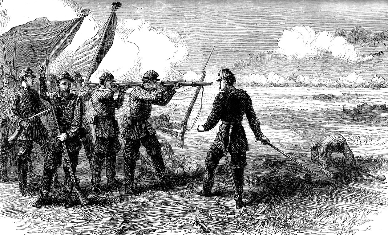 Slaget vid Bull Run, Virginia, 1861 c1880 av Unbekannt