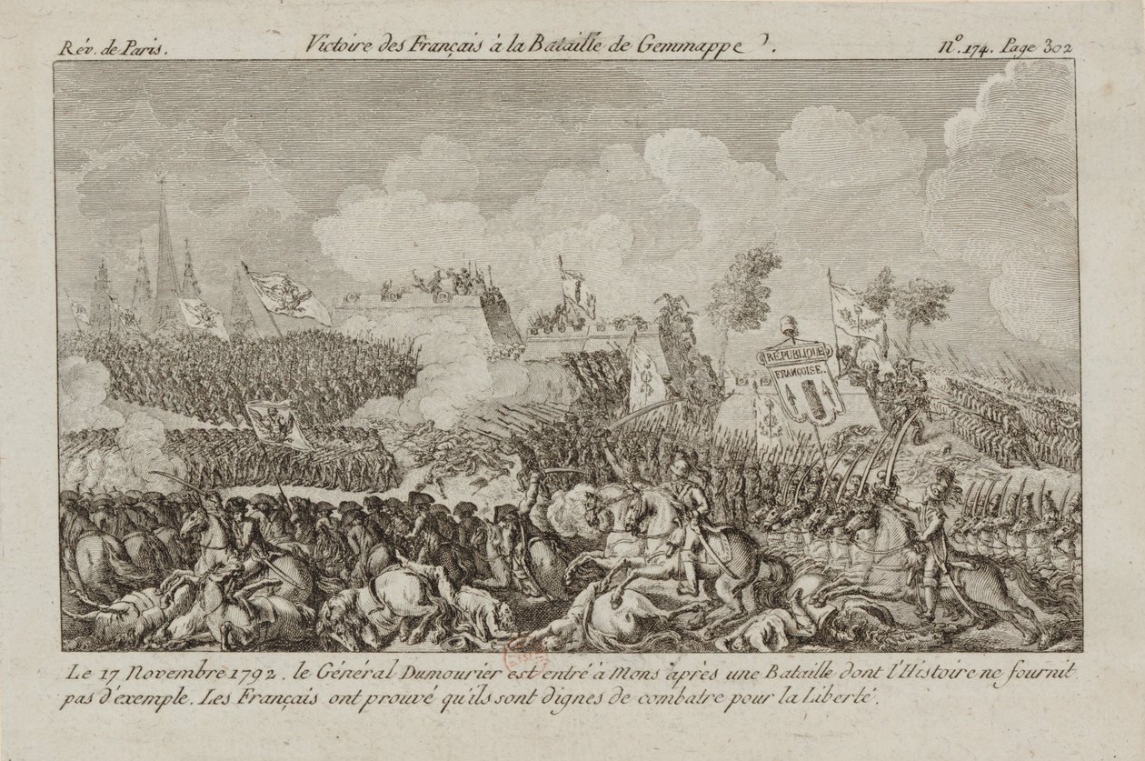 Slaget vid Jemappes, 1792. av Unbekannt