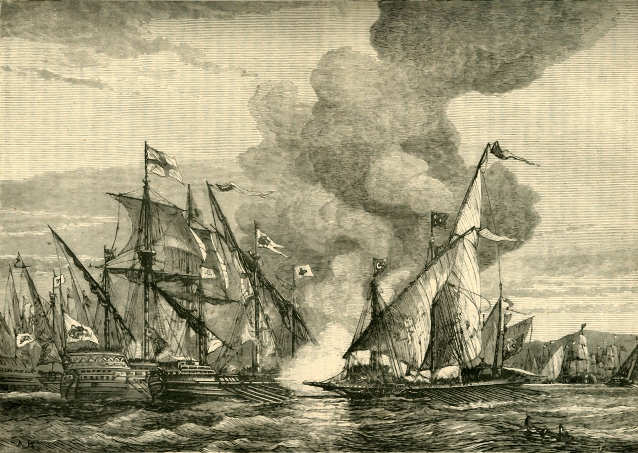 Slaget vid Lepanto, 1571, 1890. av Unbekannt