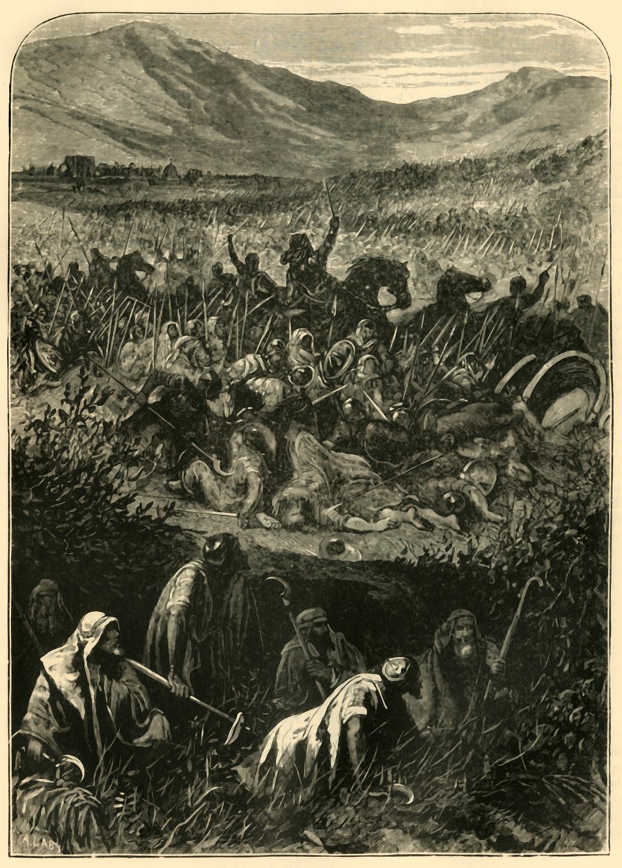 Slaget vid Michmash, 1890. av Unbekannt