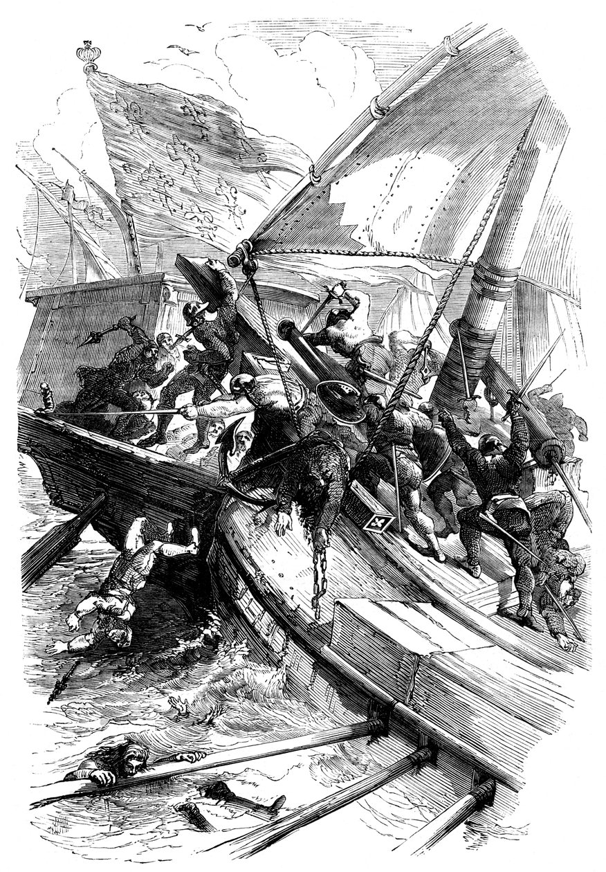 Slaget vid Sluys, 24 juni 1340 av Unbekannt