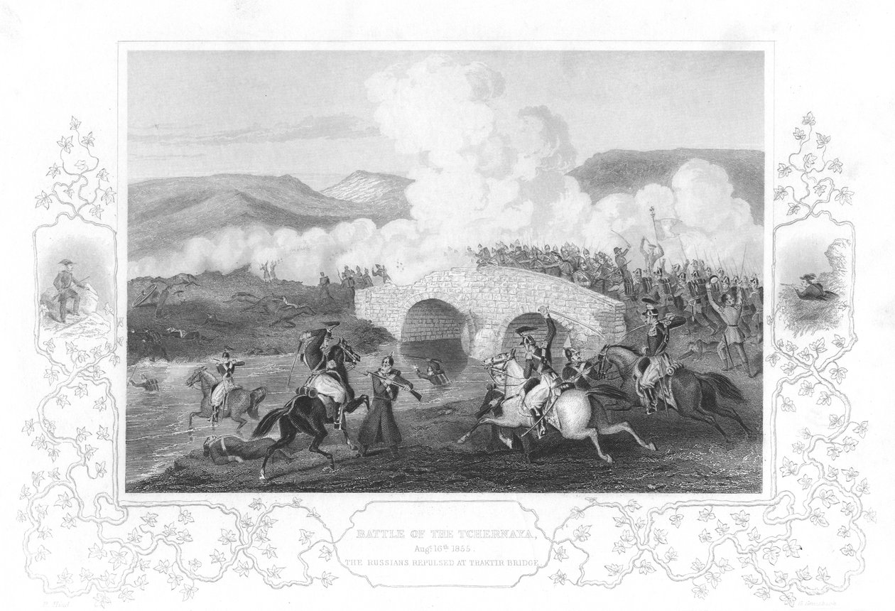 Slaget vid Tchernaya, 1855 av Unbekannt