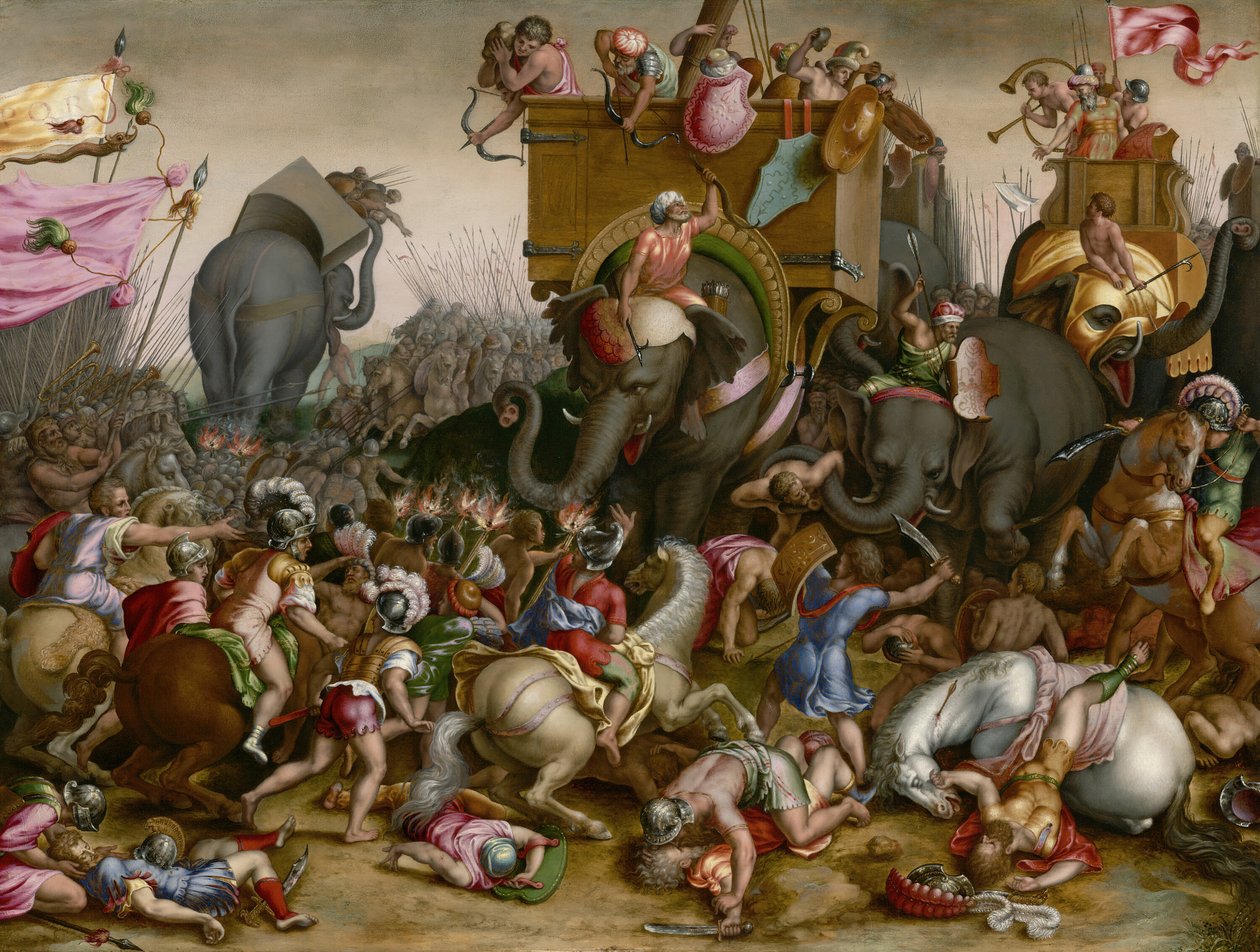 Slaget vid Zama, efter 1567. av Unbekannt