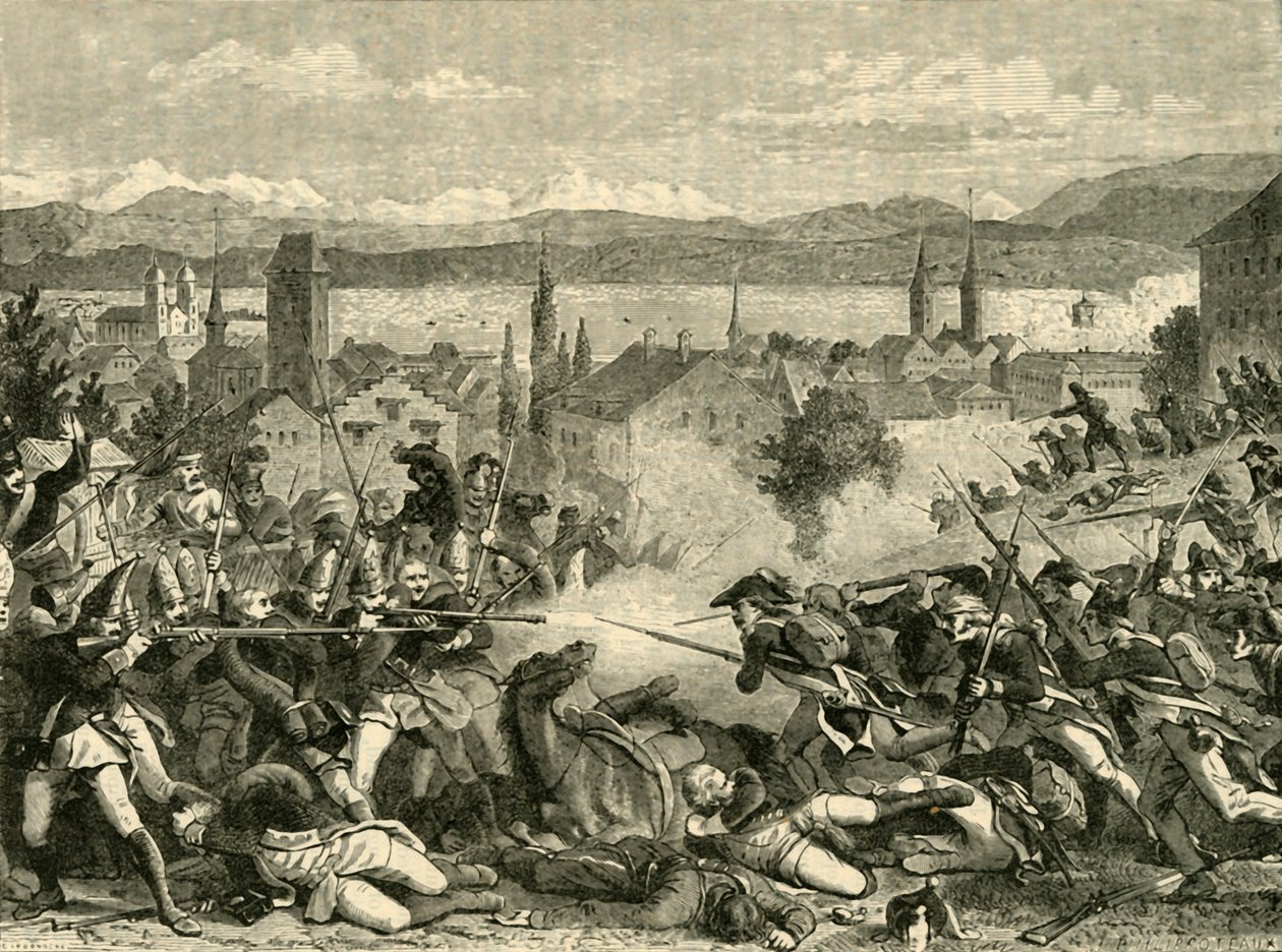 Slaget vid Zürich, 1799, 1890. av Unbekannt