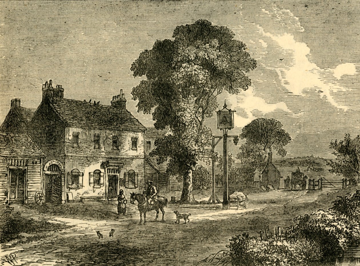 The Bell Inn, Kilburn, 1750, c1876. av Unbekannt