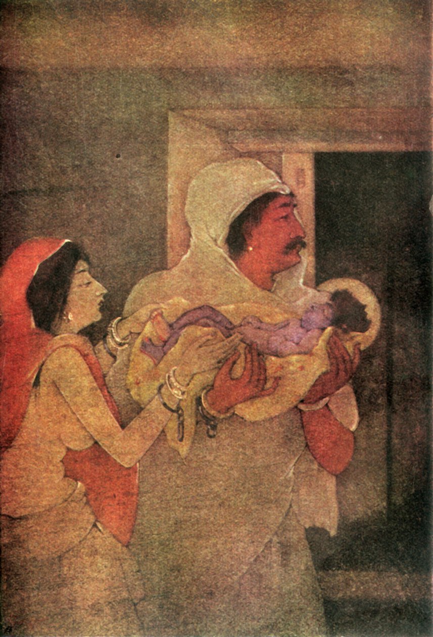 "Krishnas födelse", 1920. av Unbekannt