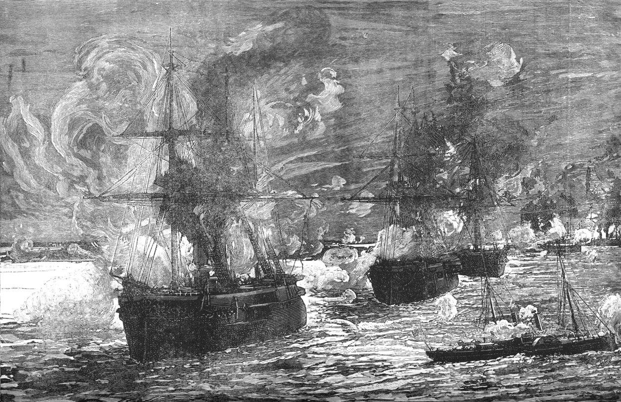 Bombardementet av Alexandria, 1882, c1882-85 av Unbekannt