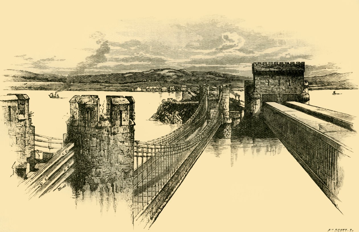 Broarna, från Conway Castle, 1898. av Unbekannt
