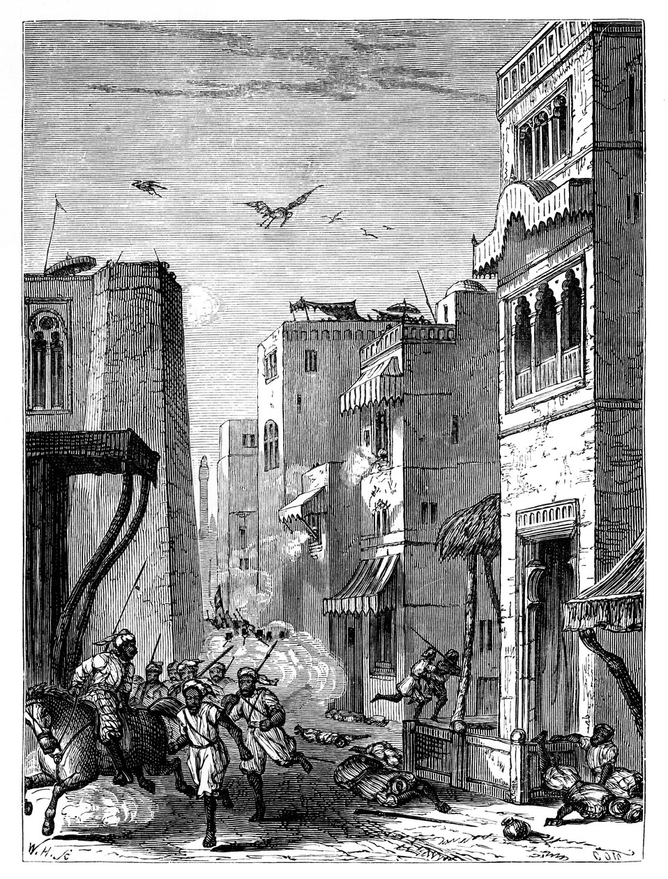 De brittiska trupperna kommer in i Multan, 1800-talet av Unbekannt