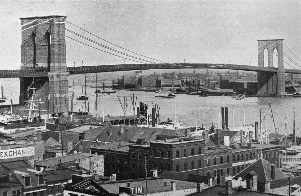 Brooklyn Bridge, New York, 1915 av Unbekannt