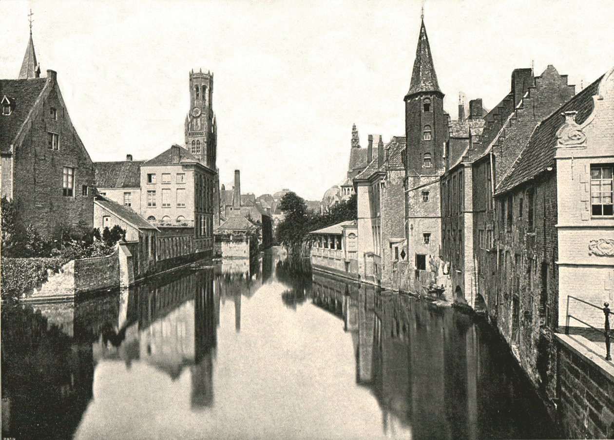 Kanalen, Brygge, Belgien, 1895. av Unbekannt