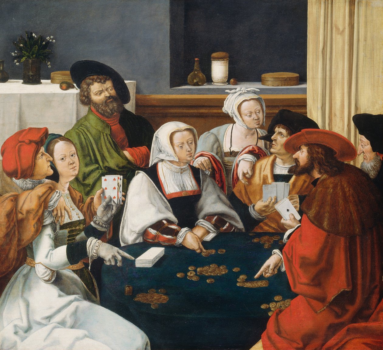 Kortspelarna, förmodligen ca. 15501599. av Unbekannt