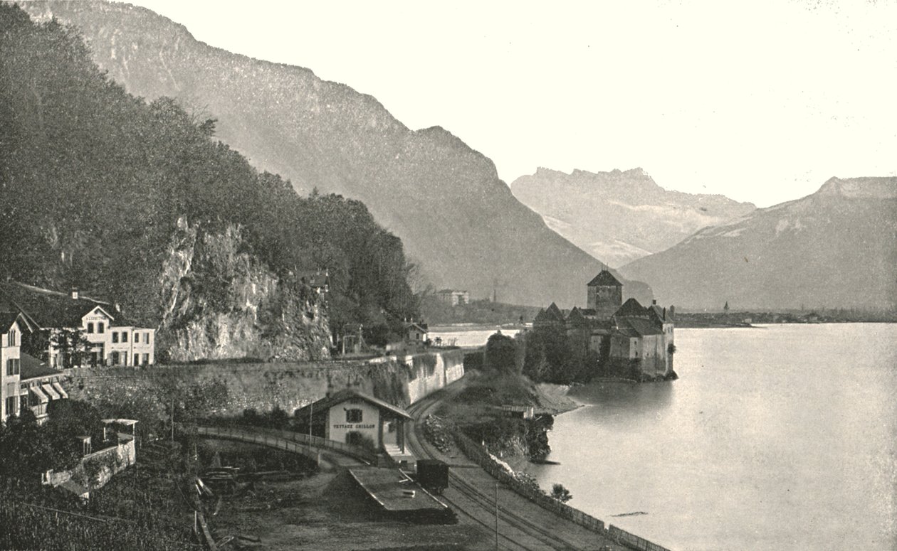 Slottet i Chillon, Schweiz, 1895. av Unbekannt
