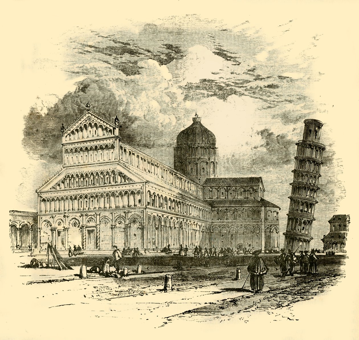 Katedralen och det lutande tornet, Pisa, 1890. av Unbekannt