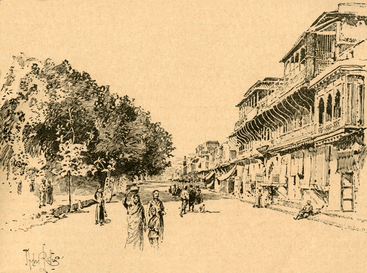 The Chandni Chowk, Delhi, Indien, c1890. av Unbekannt