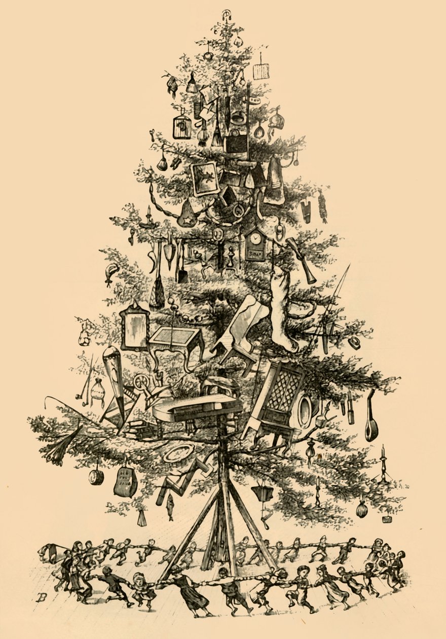 Barnen dansade gayly Around The Tree, 1882. av Unbekannt
