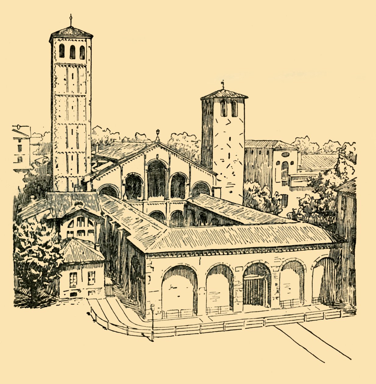Kyrkan St. Ambrosius i Milano, c1930. av Unbekannt