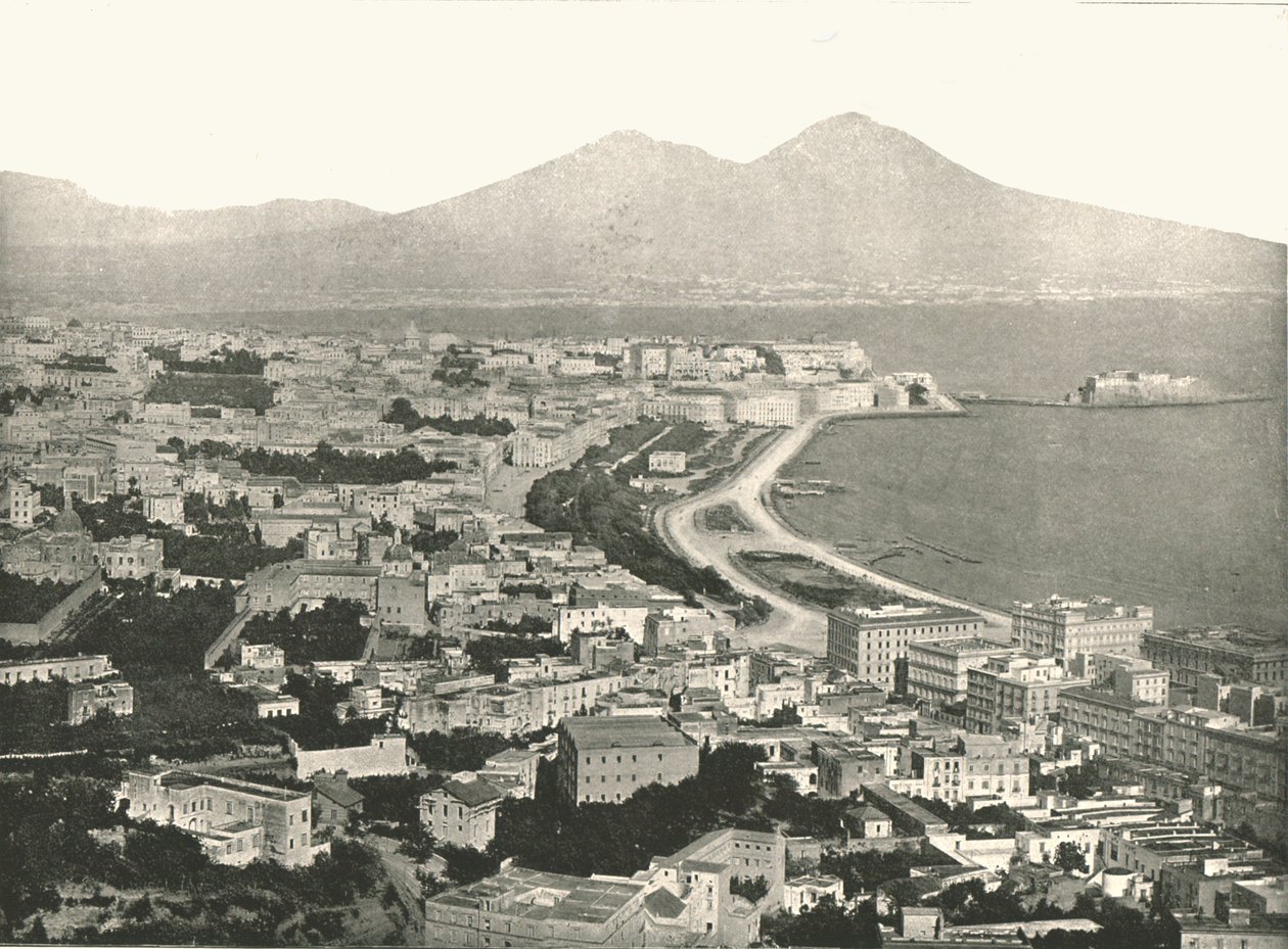Staden, bukten och Vesuvius, Neapel, Italien, 1895. av Unbekannt
