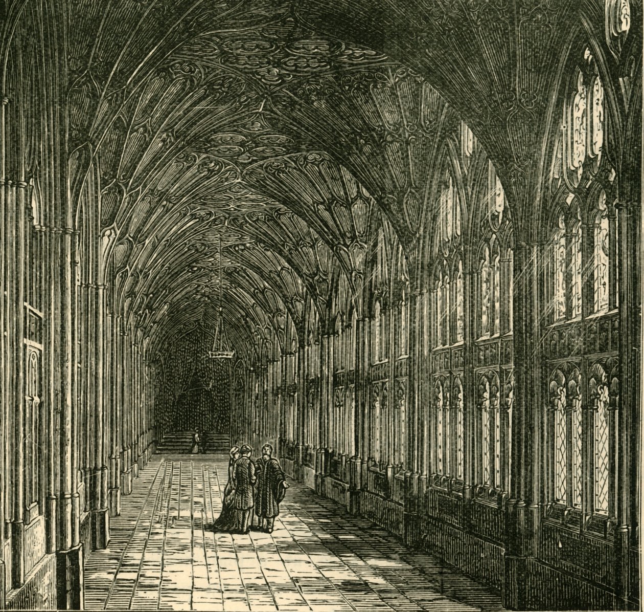 The Cloisters of Gloucester Cathedral, 1898. av Unbekannt
