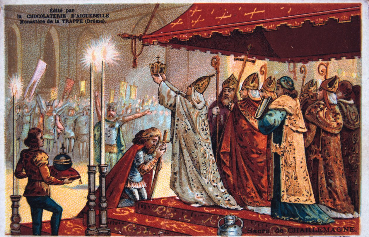 The Crowning of Charlemagne, 800 AD, 1800-talet av Unbekannt