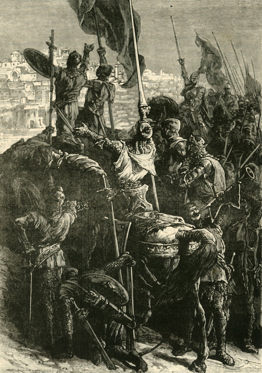 Korsfararna före Jerusalem, 1099, 1890. av Unbekannt