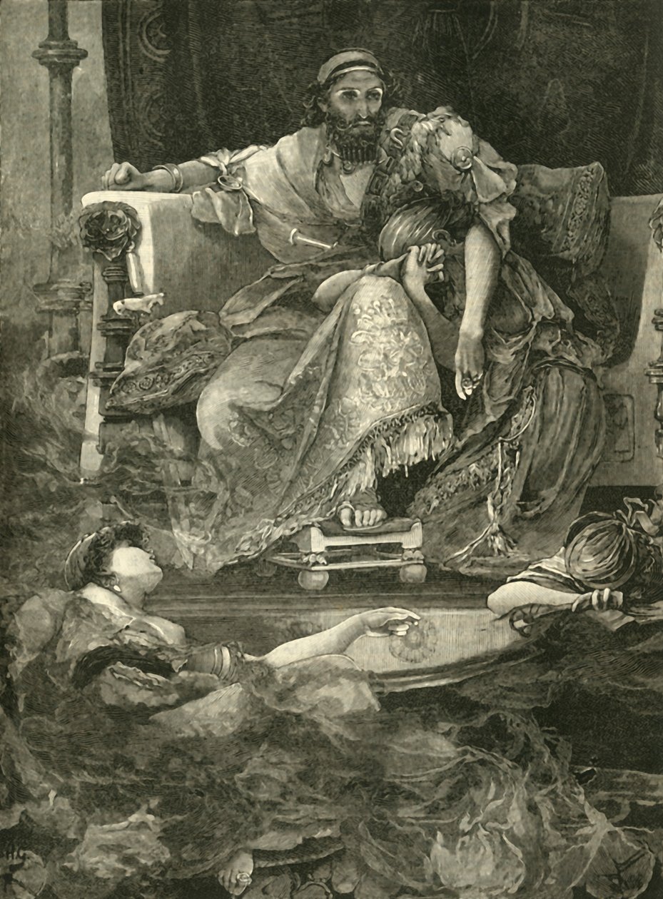Sardanapalus död, 1890. av Unbekannt