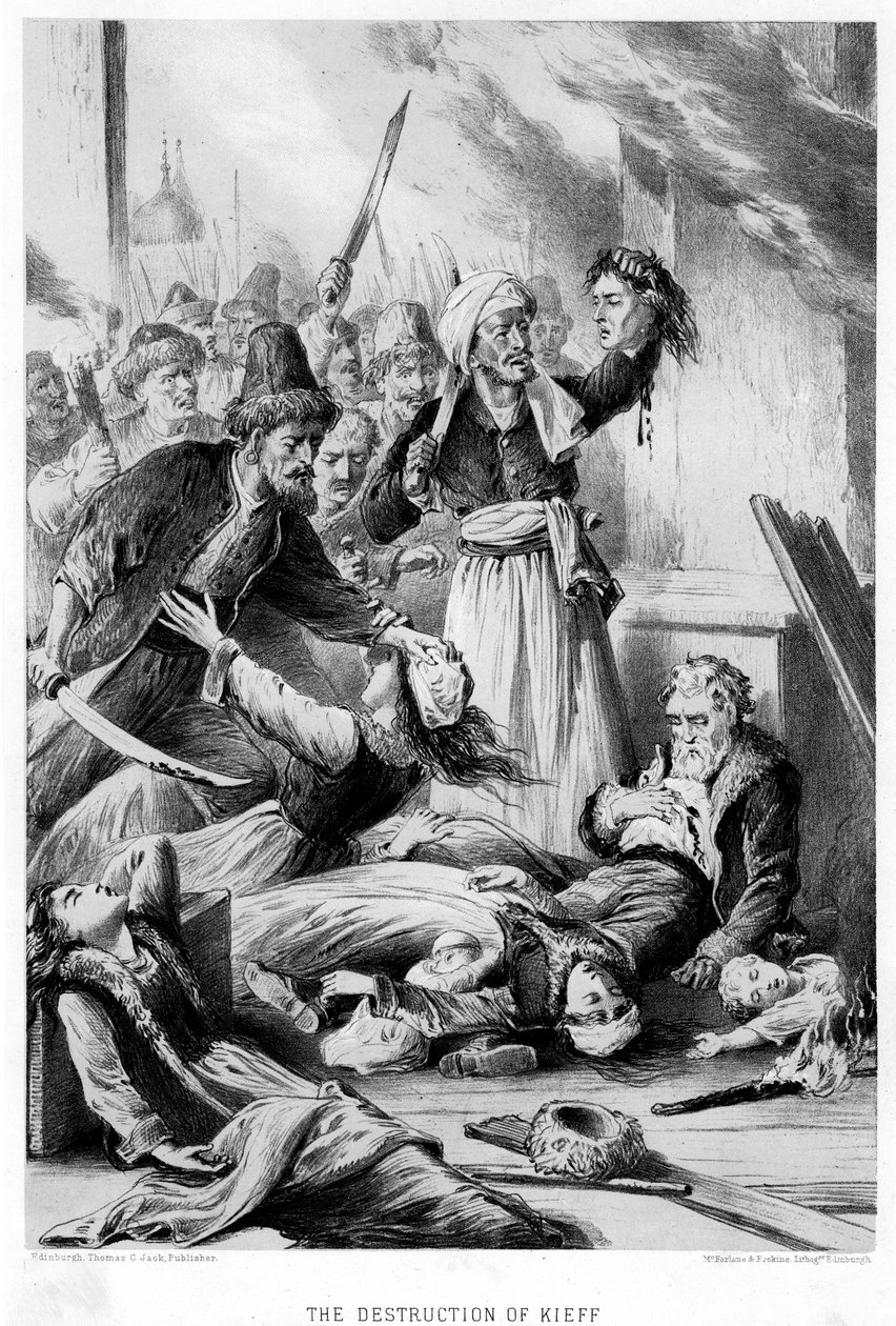 The Destruction of Kieff, c1800-talet av Unbekannt