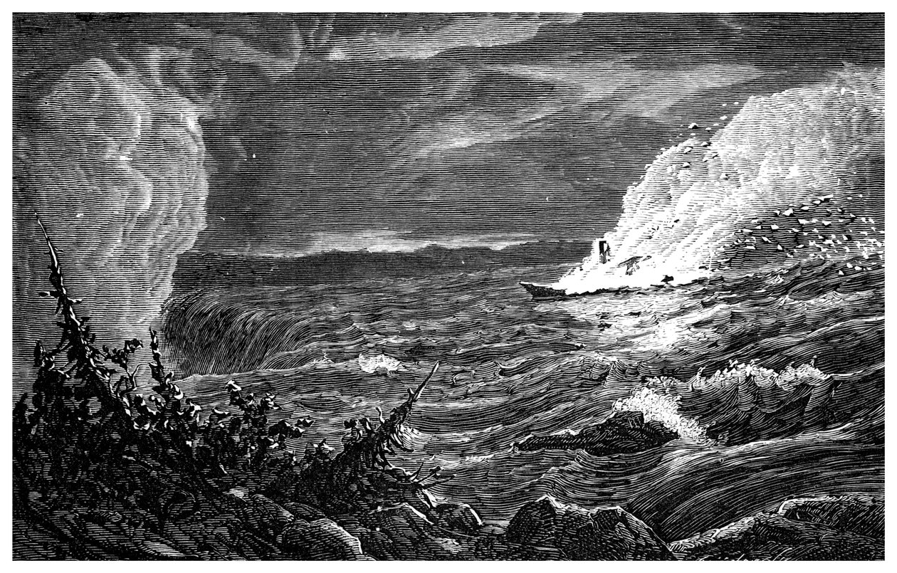 The Destruction of the Caroline, 1837, c1860 av Unbekannt