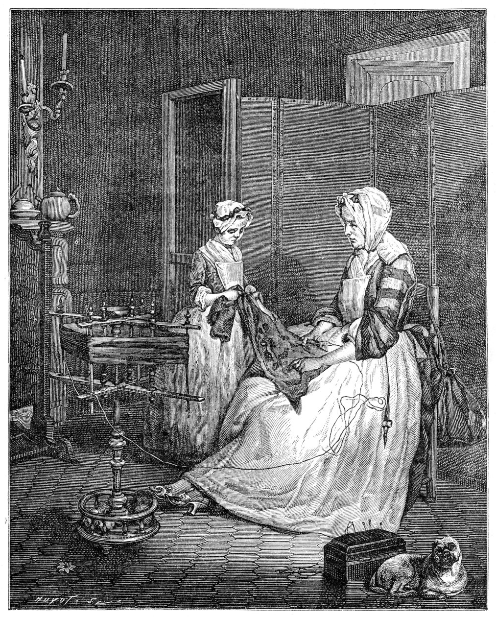 Den flitiga modern, 1740, 1885 av Unbekannt