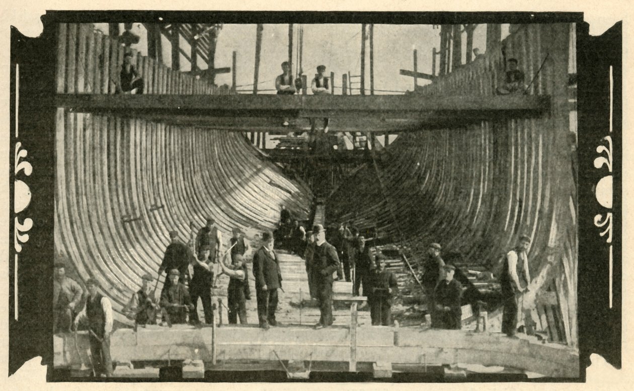 The English Vessel, Discovery, On The Stocks, 1901. av Unbekannt