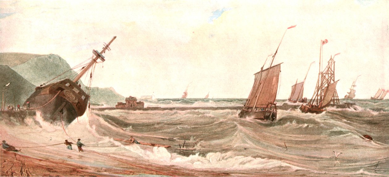 Ingången till Boulognes hamn, c1900. av Unbekannt