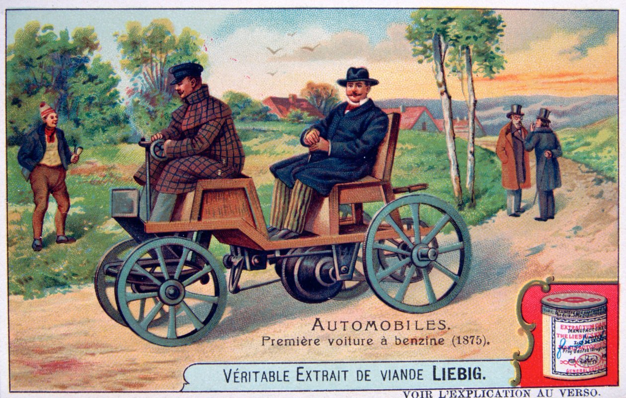 Den första bensinbilen, 1875, c1900 av Unbekannt