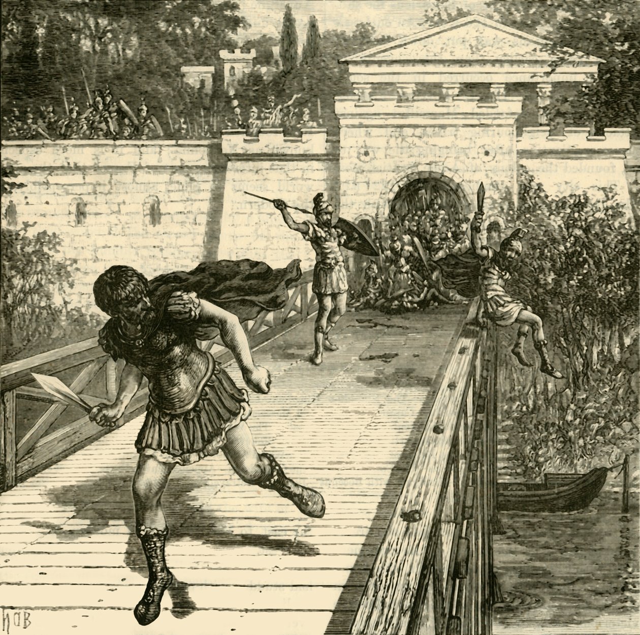 Caius Gracchus flykt, 1890. av Unbekannt