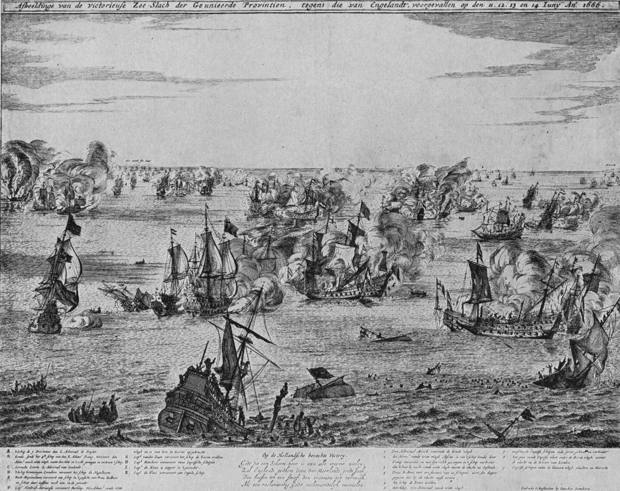 Fyra dagars kamp, c1667 av Unbekannt