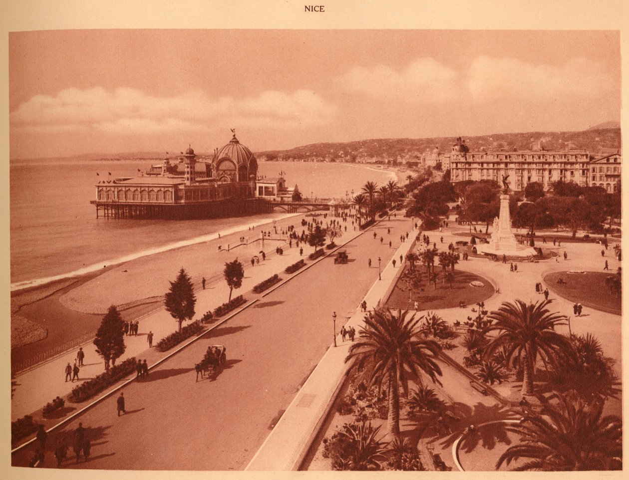 The Gardens and the Jetty Palace, Nice, 1930. av Unbekannt