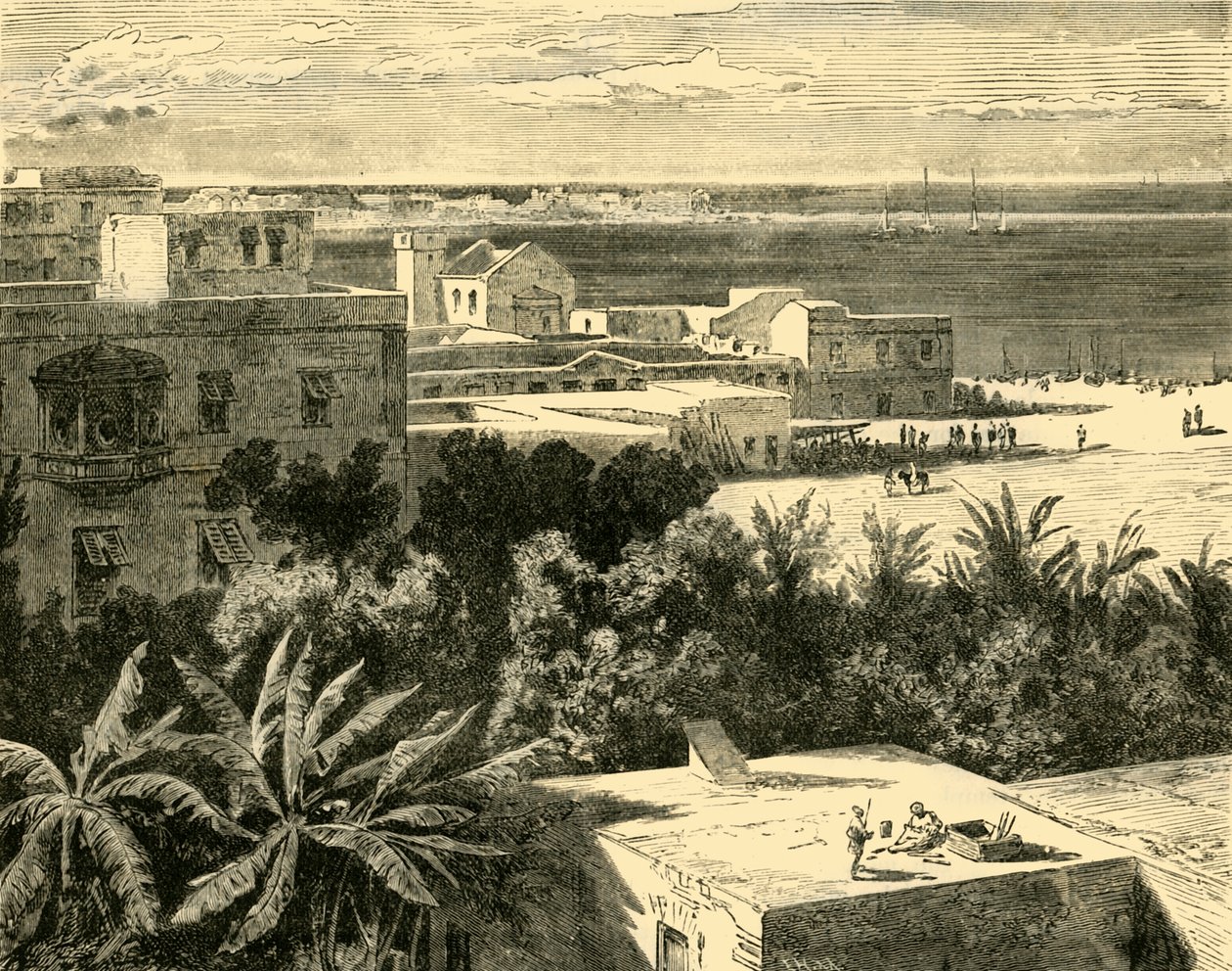 Den stora hamnen i Alexandria, 1890. av Unbekannt