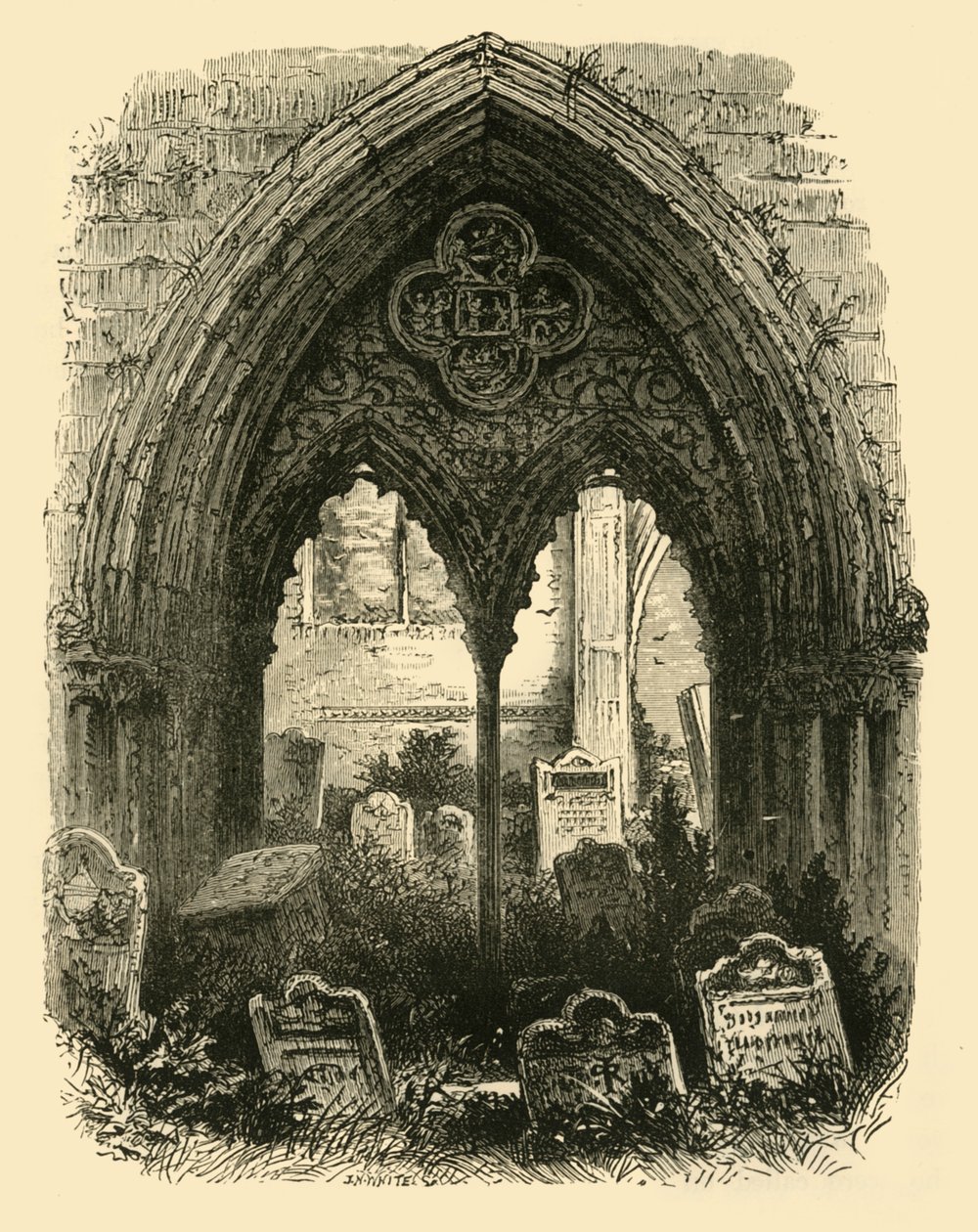 Den stora portalen, Crowland Abbey, 1898. av Unbekannt