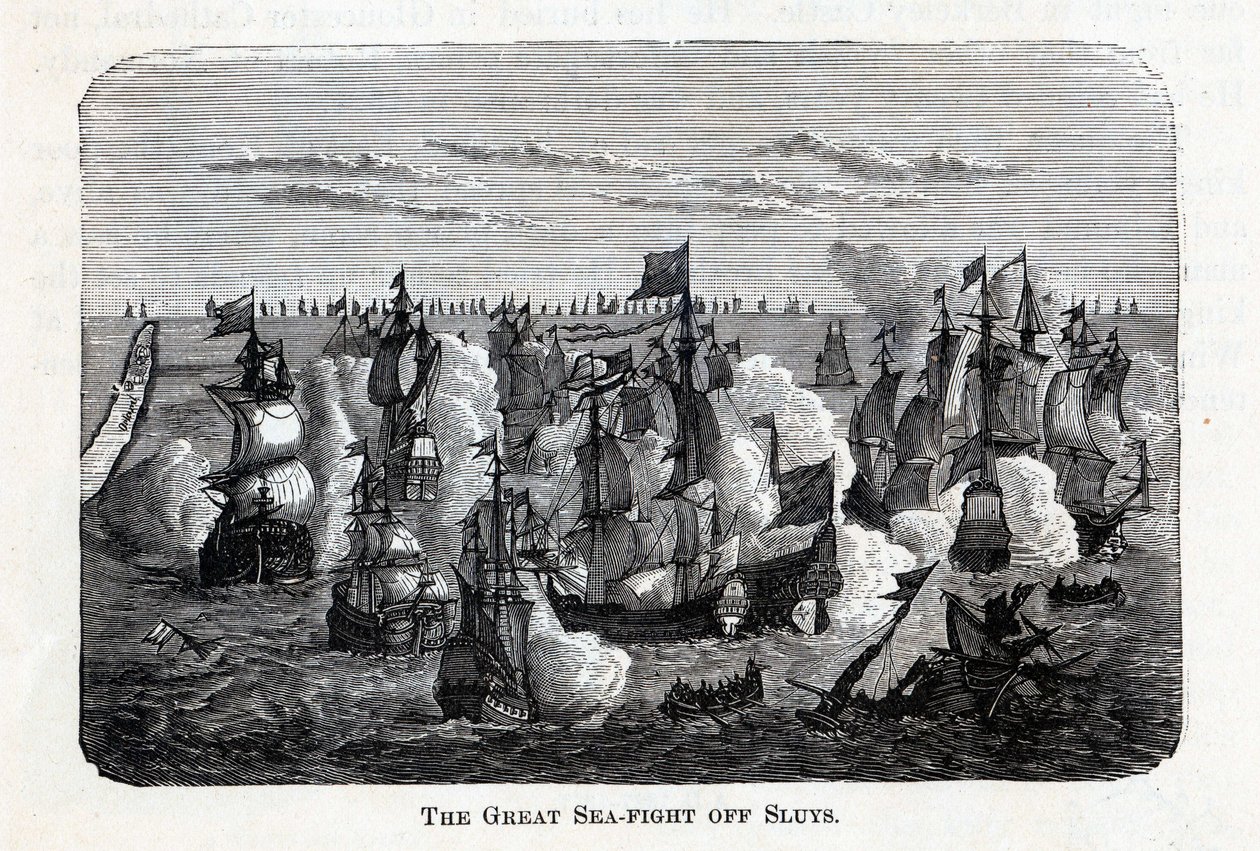 The Great Sea Fight Off Sluys, 1882 av Unbekannt