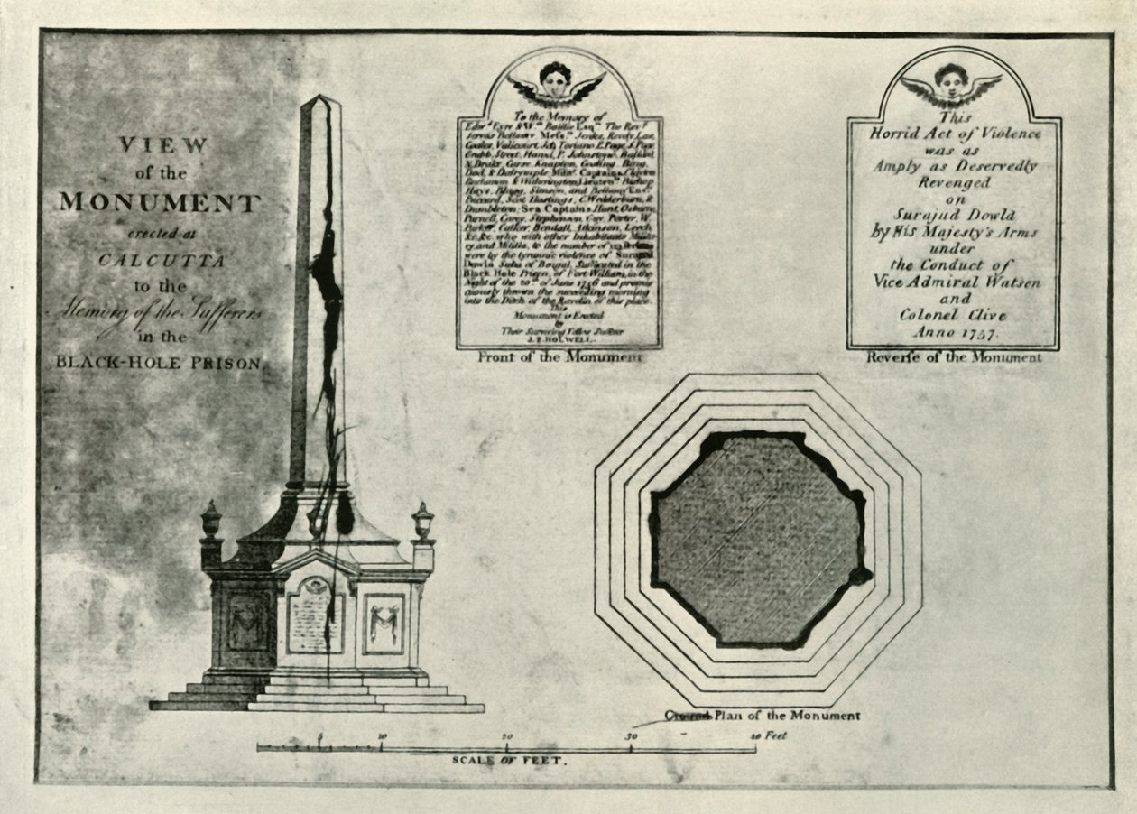 Holwell-monumentet, c1820, 1925. av Unbekannt