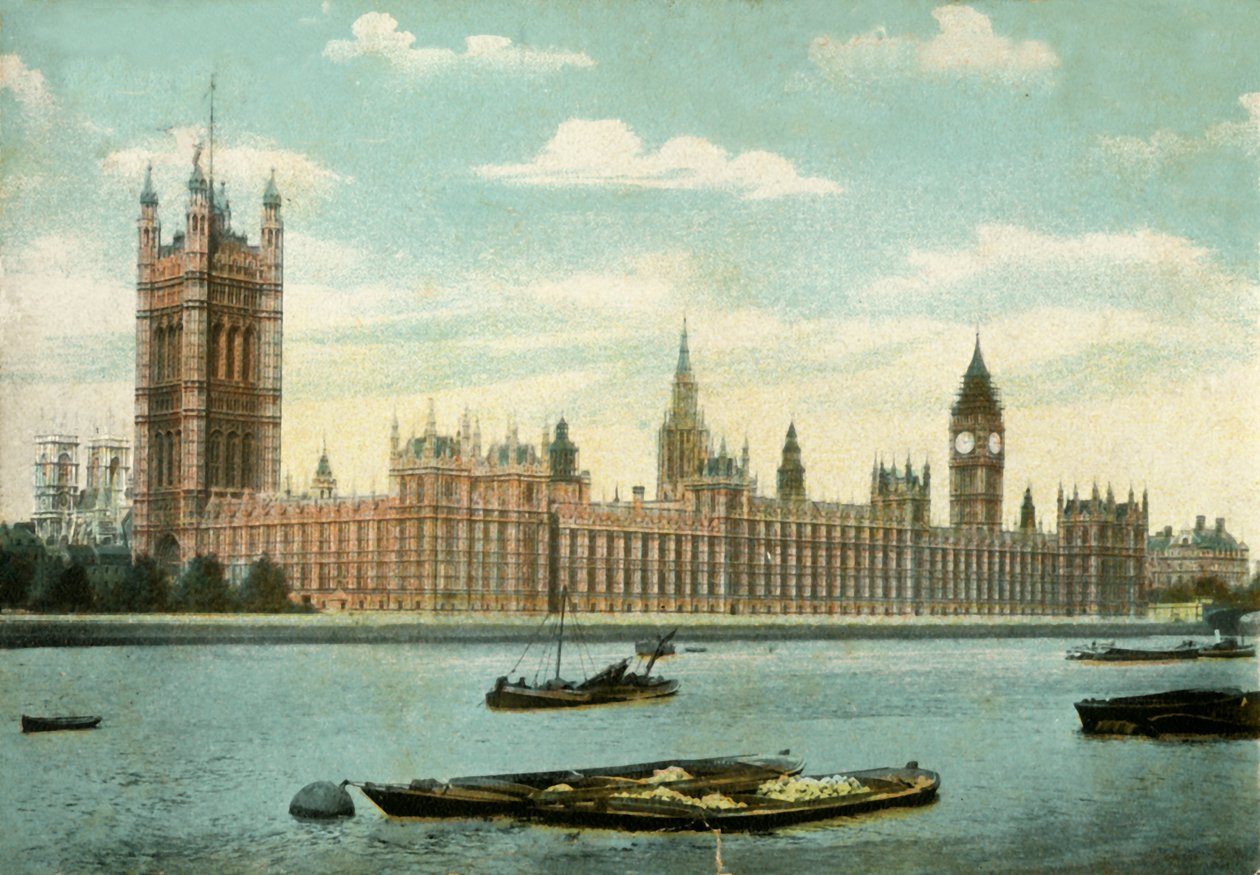 The Houses of Parliament, London, 1906. av Unbekannt