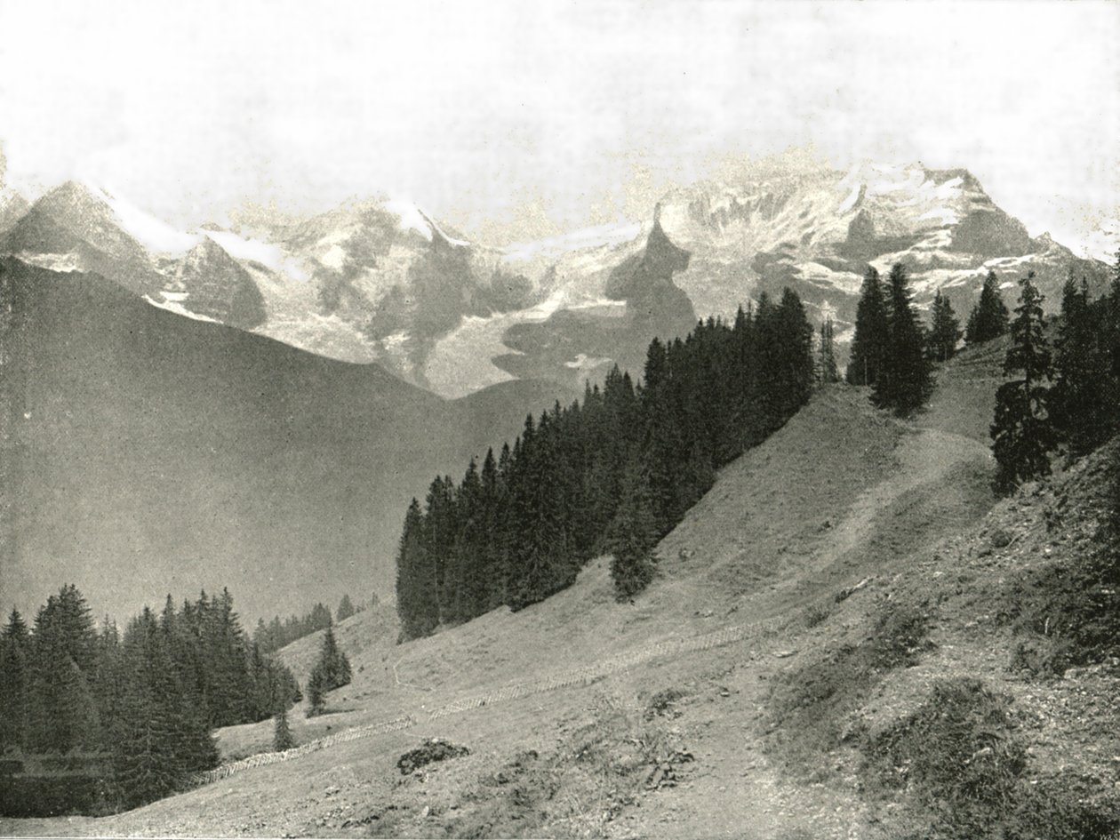 Jungfrau och hennes grannar, Schweiz, 1895. av Unbekannt