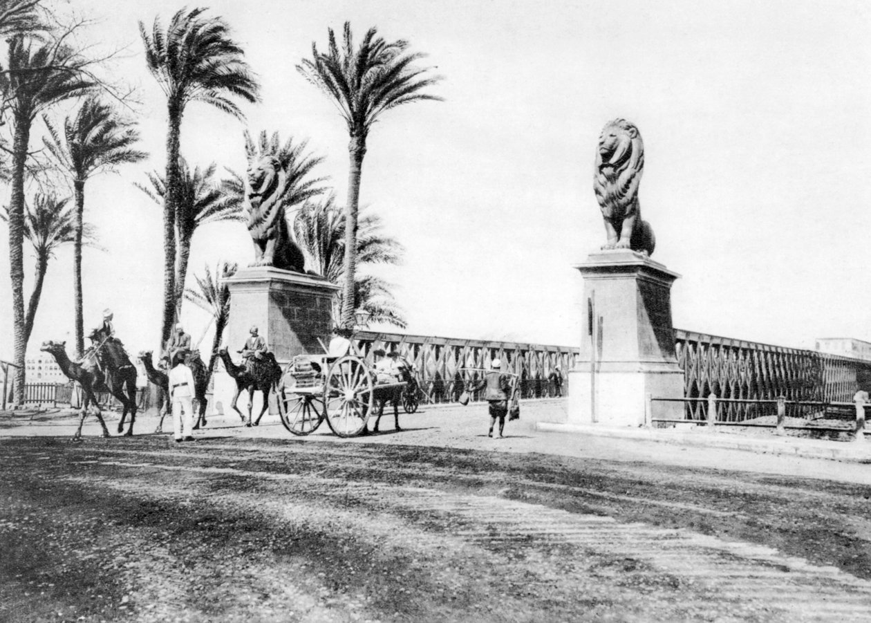 Kasr-El-Nilbron, Kairo, Egypten, c1920-talet av Unbekannt