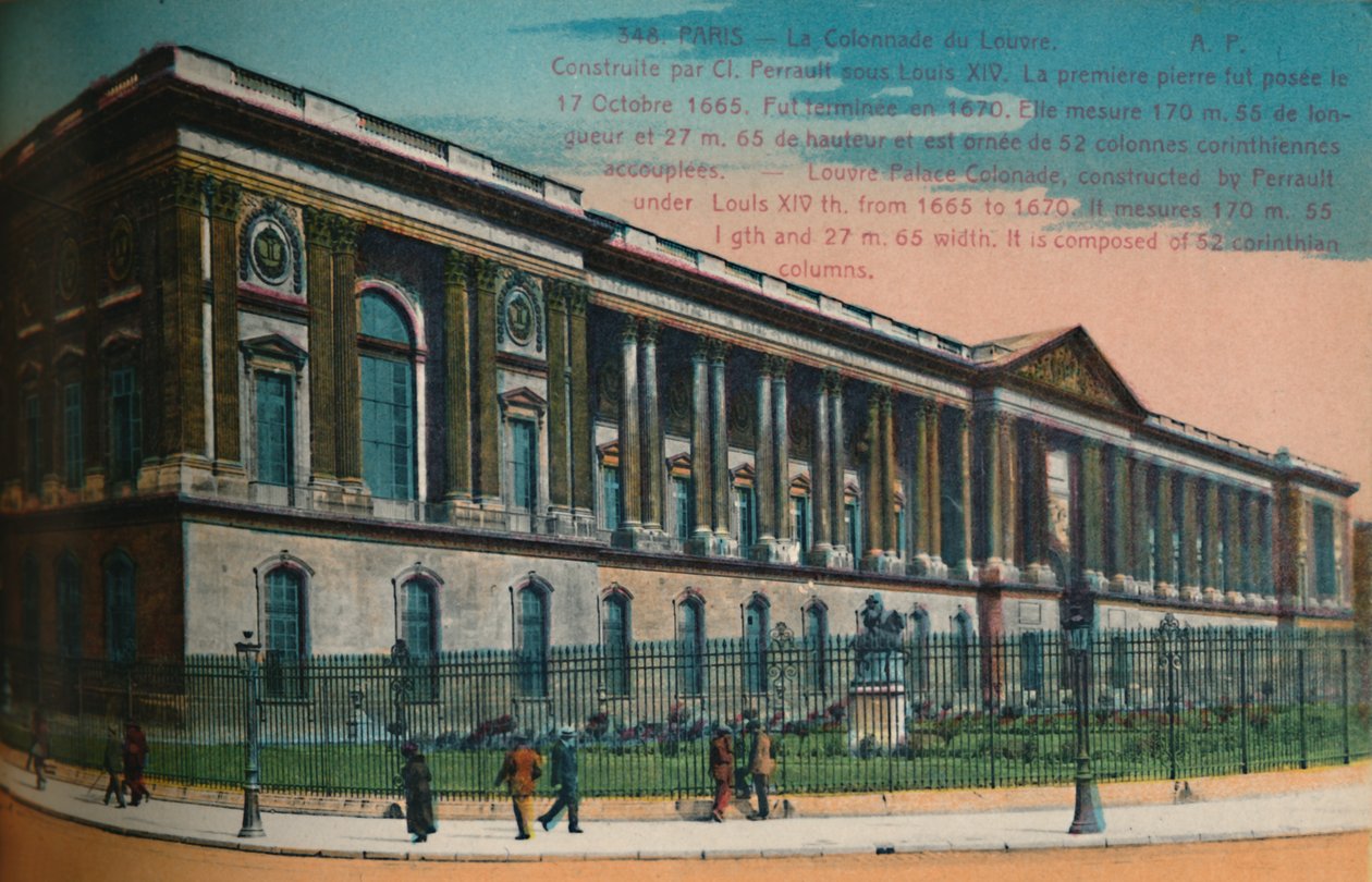 Louvrens pelargång, Paris, c1920 av Unbekannt
